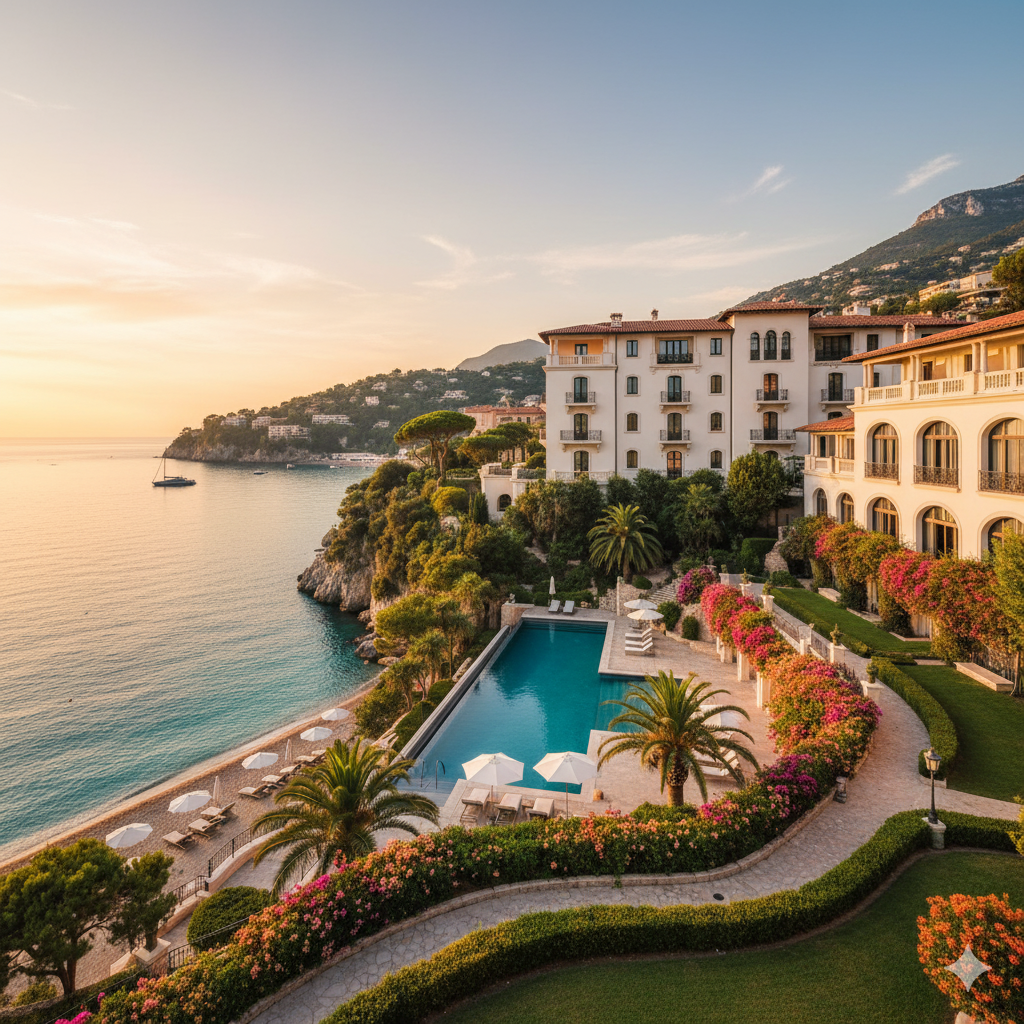 Extérieur hôtel Côte d'Azur.
